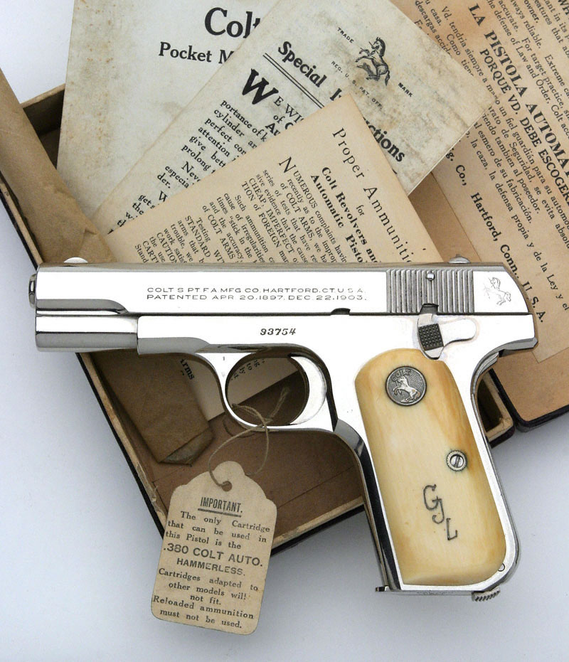 Colt Model 1908 Pocket Hammerless .380 ACP serial number 93754